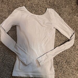 Intimately by Free People Elegant Light Gray Long Sleeve Women's Top